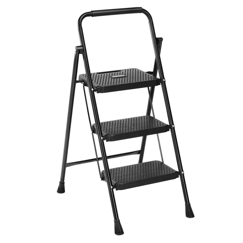 3 Step Ladder Folding Step Stool 800lb Capacity Heavy Duty gallery