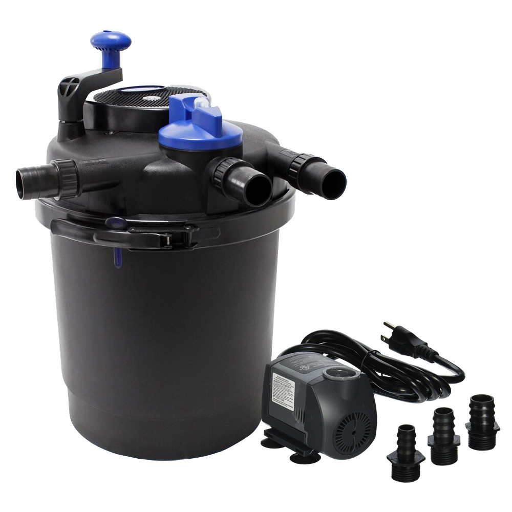 1500 Gallon Pressurized Bio Koi Fish Pond Filter w/ 13w UV + 1200GPH Water Pump gallery