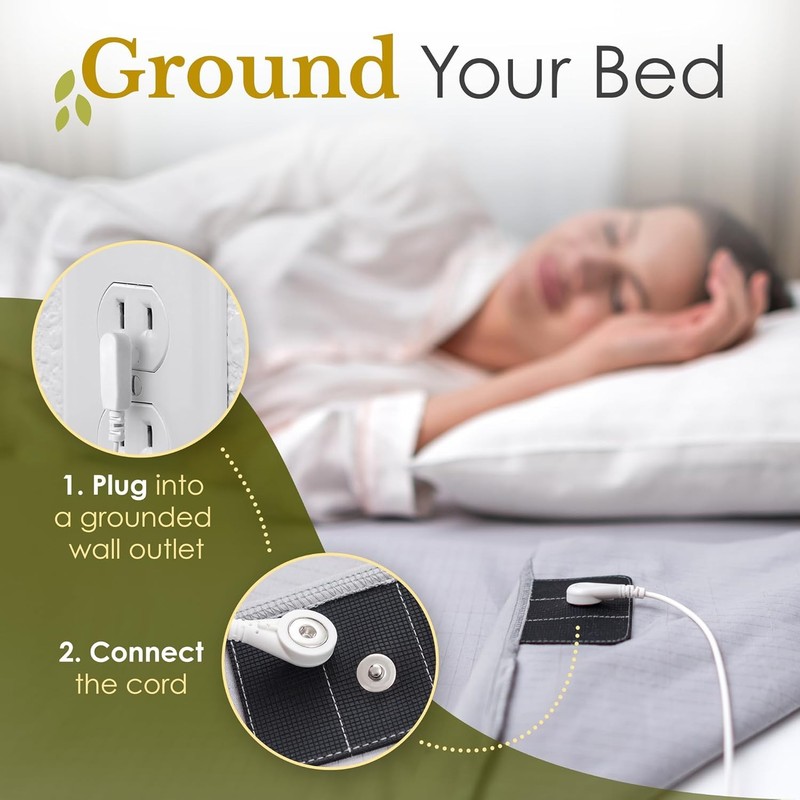 Grounding Sheets Full Size - Grey Earthing Sheets for Natural Sleep Enhancer - 9 gallery