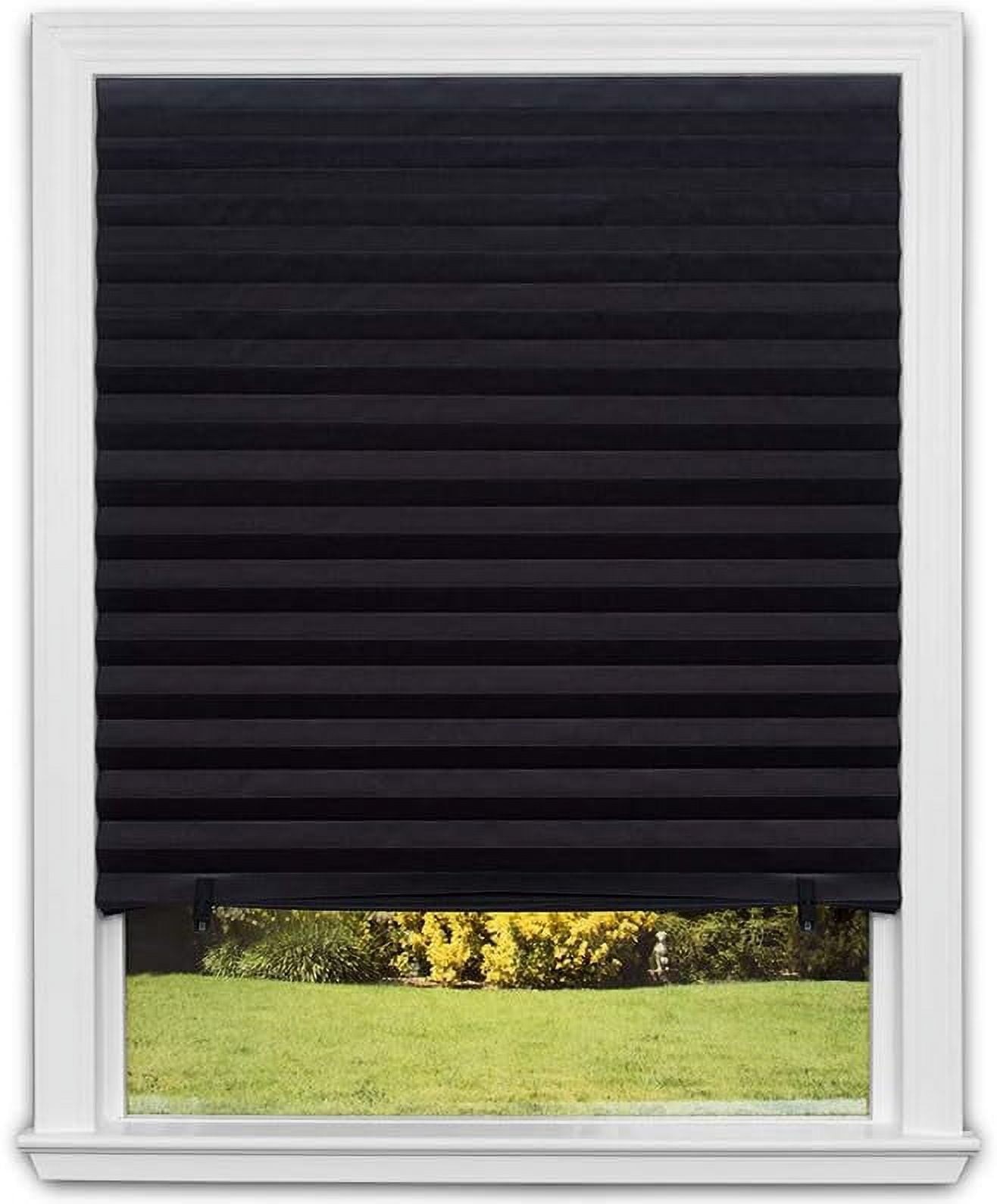 (2 pack) No Tools Original Blackout Pleated Paper Shade Black, 36 in x 72 in gallery