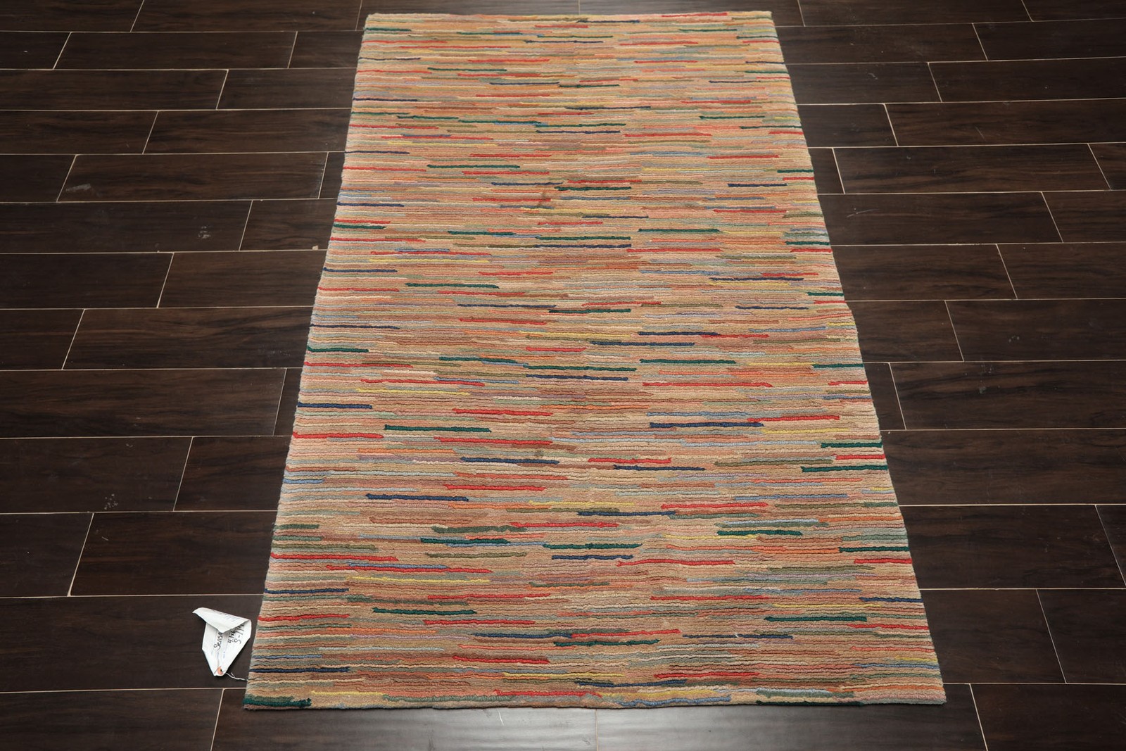 4'1''x6'5'' Hand Knotted Wool Rose Tibetan Modern Loop n cut pile Rug gallery