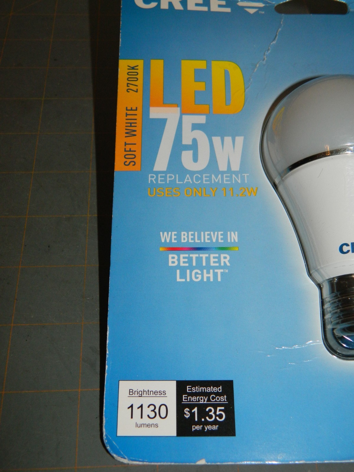 CREE Soft White LED 11.2/75W Dimmable Bulb 2700K/1130 Lumens NEW FREE SHIP gallery