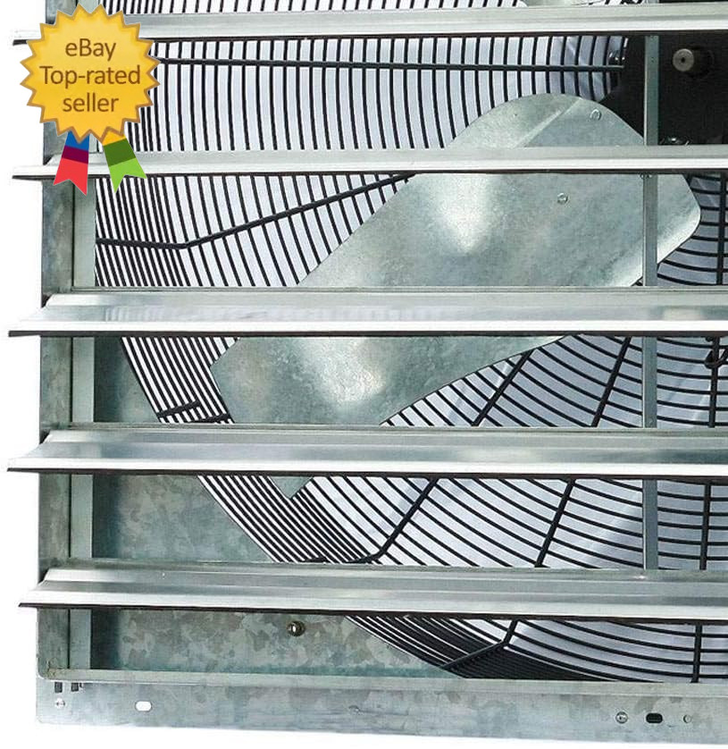 - 36" Wall Mounted Shutter Exhaust Fan - Automatic Shutter - Single Speed - Vent gallery