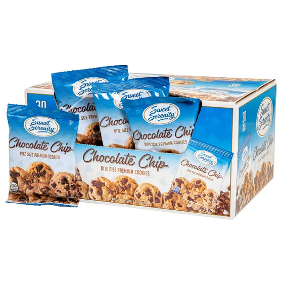 Sweet Serenity Bite Size Premium Cookies Chocolate Chip 2oz Bags 30 Count gallery
