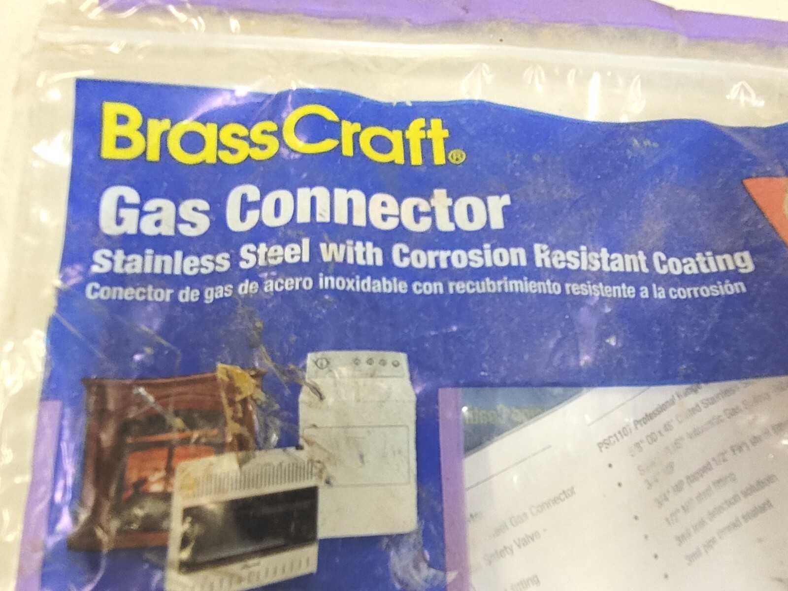 24" BRASSCRAFT CSSL47R-24P, 3/8" Flexible Gas Connector. 1/2" MIP X 3/8" MIP gallery