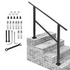 38" Adjustable Wrought Iron Handrail 3-4 Steps Outdoor Stair Railing Porch Deck gallery