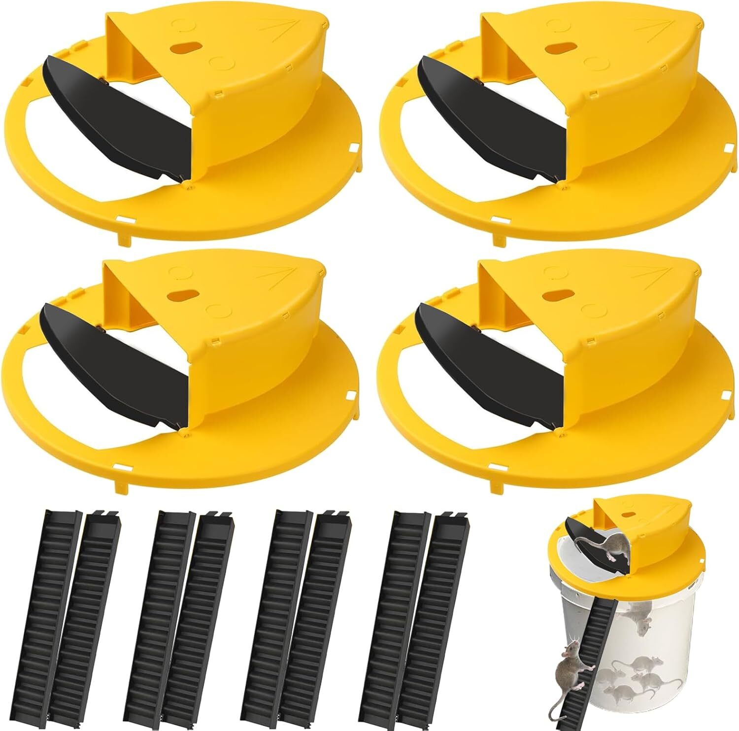 4 PACK Bucket Lid Mouse Rat Trap Bucket Mousetrap Catcher US FAST SHIPPING gallery
