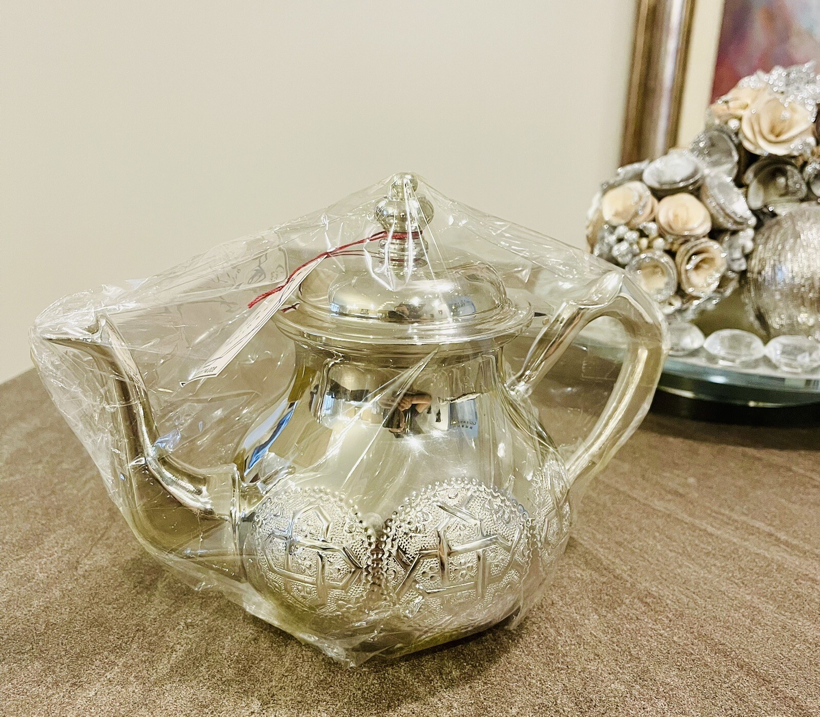 Handmade Luxury Medium Moroccan Tea Pot (berrad) Brand New Silver Plated. gallery