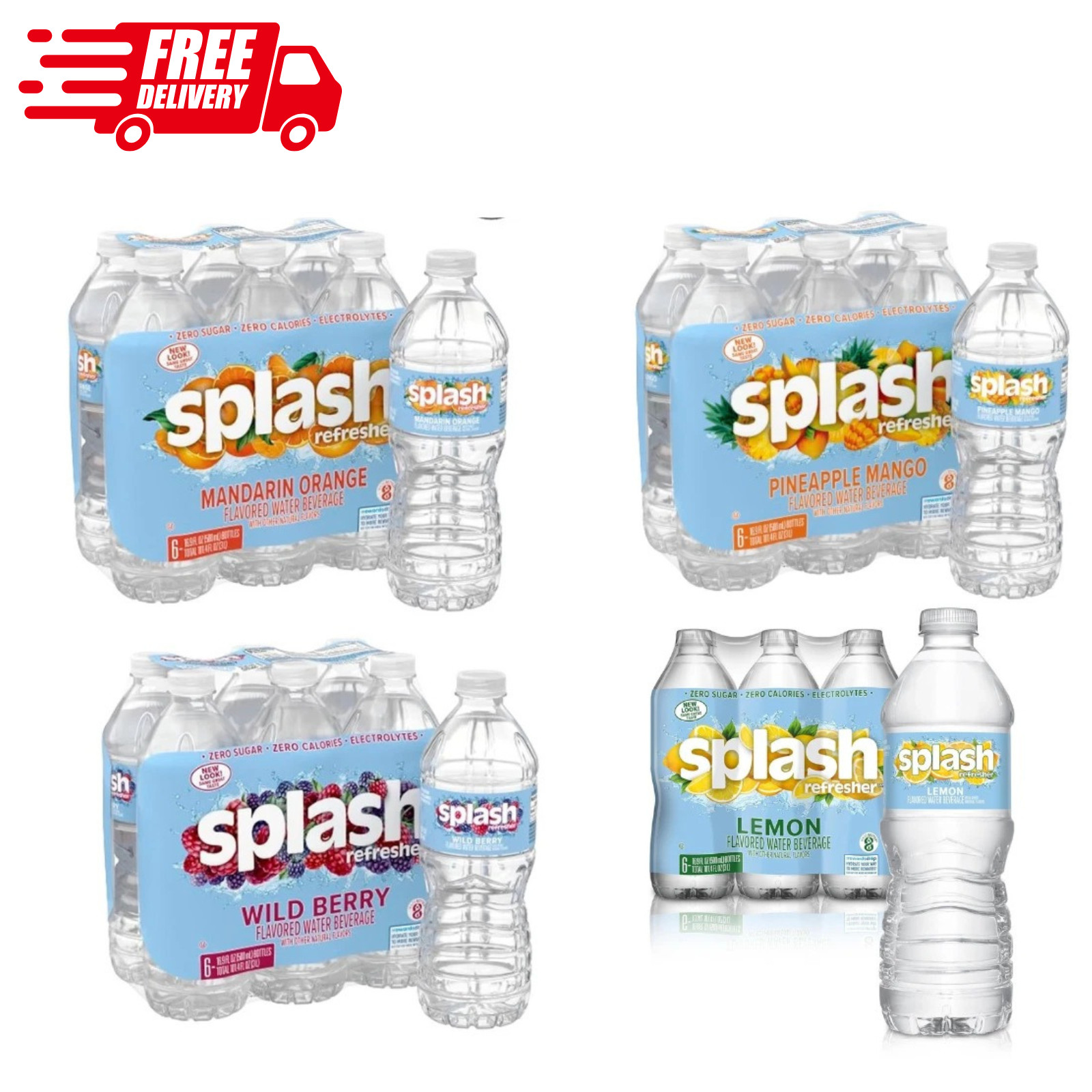 Splash Blast, Pineapple Mango Flavor Water, 16.9 FL OZ (Pack of 6) *CHOSE FLAVOR gallery