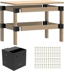 Workbench Bracket Kit 4PCS Heavy Duty 3-Way Brackets Garage Workbench Legs