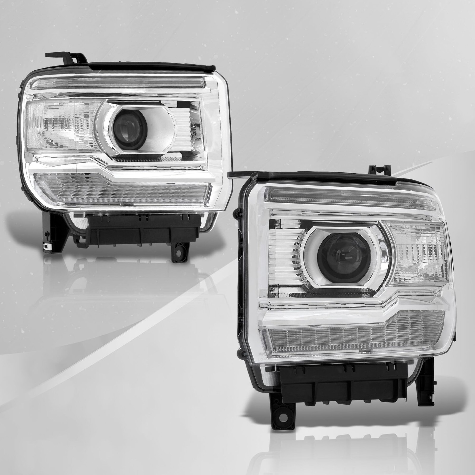 AJP Distributors Chrome Housing Clear Lens Corner LED DRL Projector Headlight... gallery