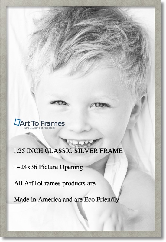 ArtToFrames 1.25" Custom Poster Frame Gray Classic Silver 4499 Large gallery
