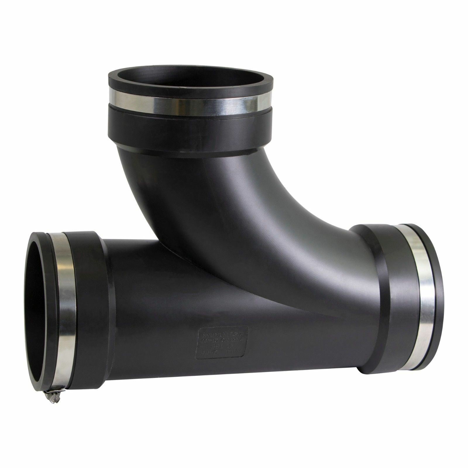 Everflow 4 inch Flexible PVC Tee Coupling with Stainless Steel Clamps gallery