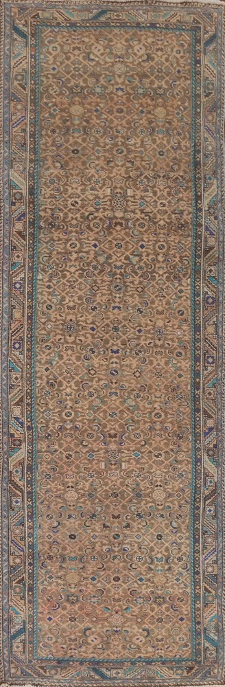 All-Over Pattern Traditional 13 ft. Runner Rug 4x13 Hand-knotted Wool