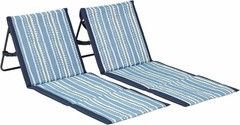 Lightspeed 2PK Lounger Mud Stripes Blue Camping Beach Chairs NEW Sealed