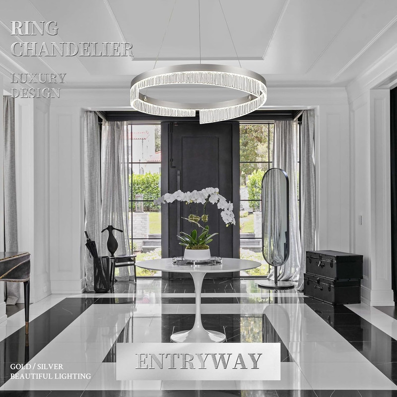 Dimmable LED Circular Chandelier with Remote Control for Modern Spaces gallery