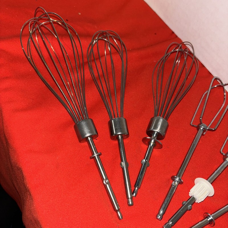 *Replacement* Unbranded-Generic Standard Set Of 6 Silver Toned Whisks- DoughHook gallery