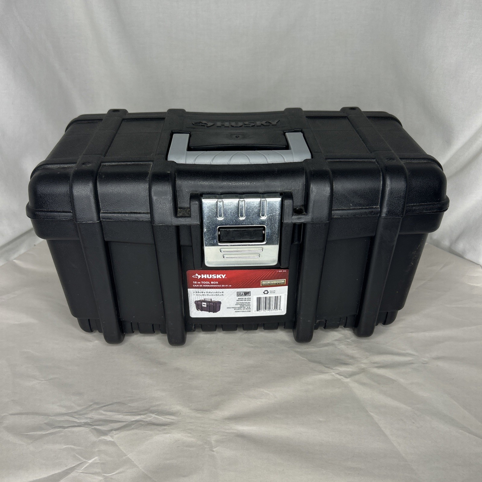 Husky Heavy Duty Plastic Portable 16" Tool Box w/ Tray Metal Latch Lockable gallery