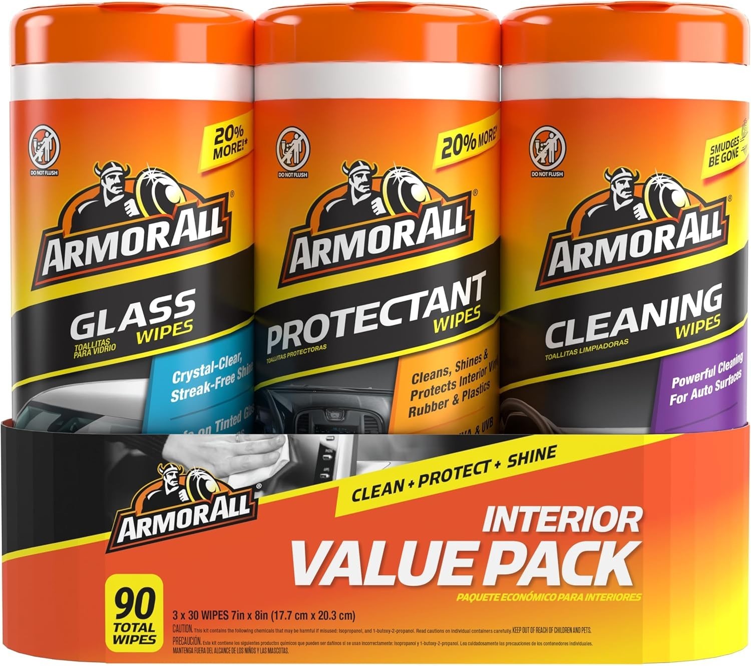 Car Interior Value Pack, 90 Count, Includes Auto Glass Cleaner, Cleaning gallery