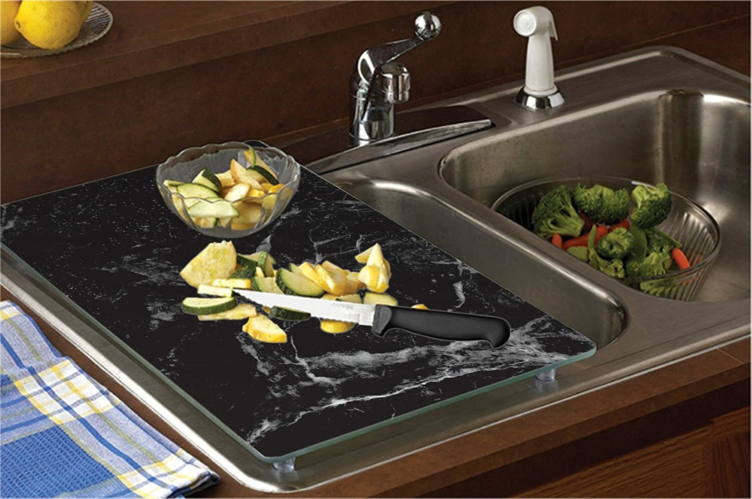 'Black Marble' Design Tempered Glass Instant Counter gallery