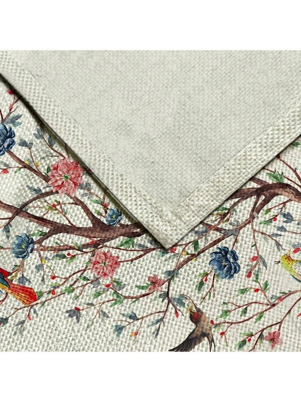 Floral Table Runner Spring Bird Print Dining Table Decor Cloth gallery