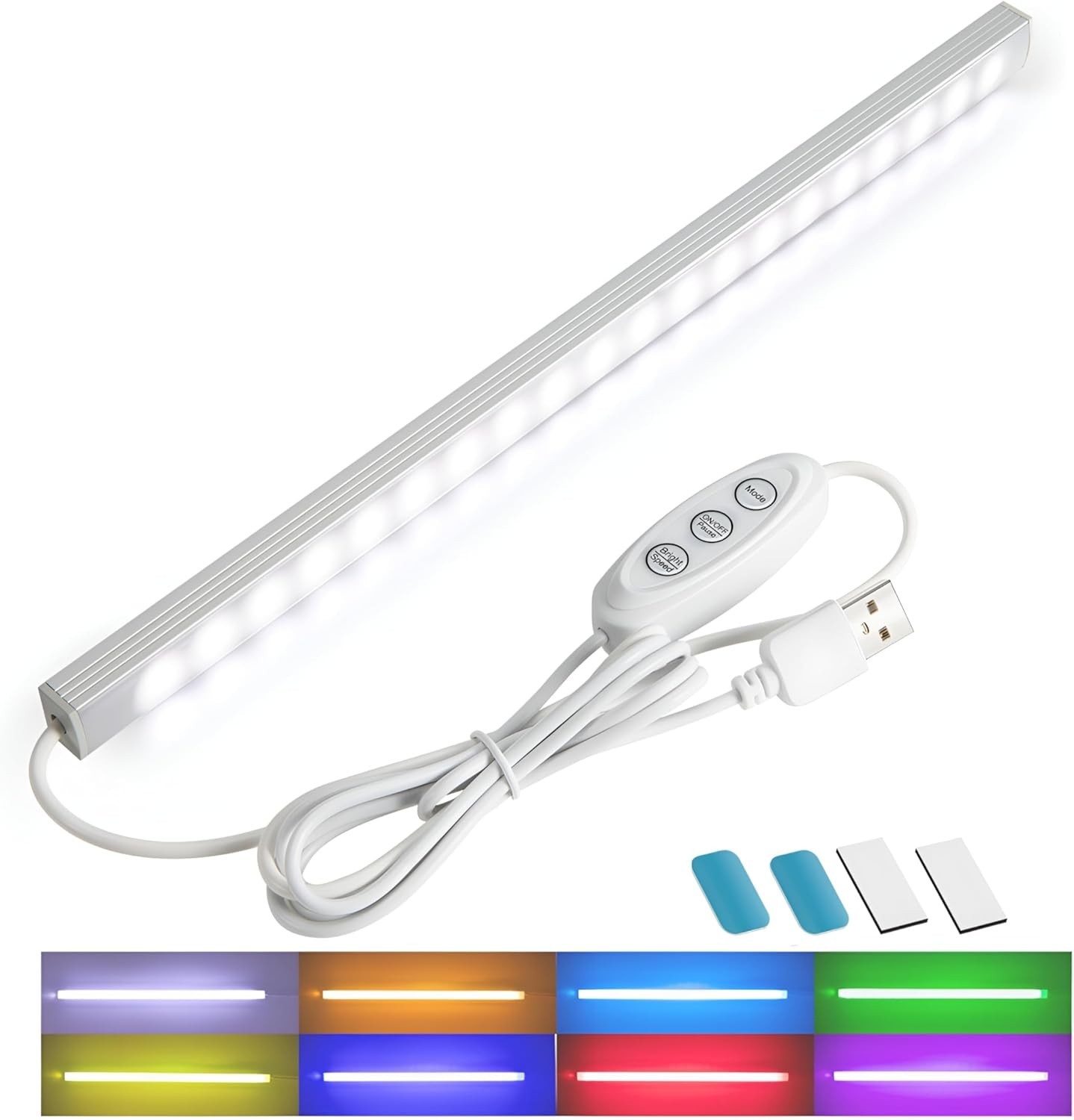 RGB Light Bar, Dimmable Under Cabinet Lights with 8 Colors & Multicolor gallery
