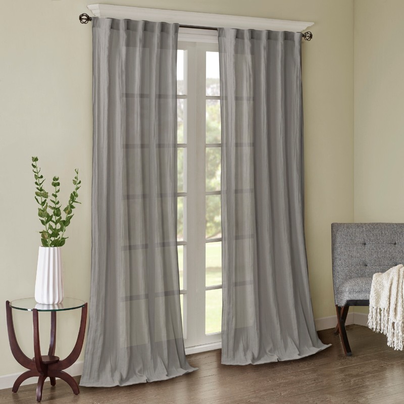 Madison Park Harper Solid Crushed Curtain Panel Pair 42 x 95 42x63 42x95 42x84 gallery