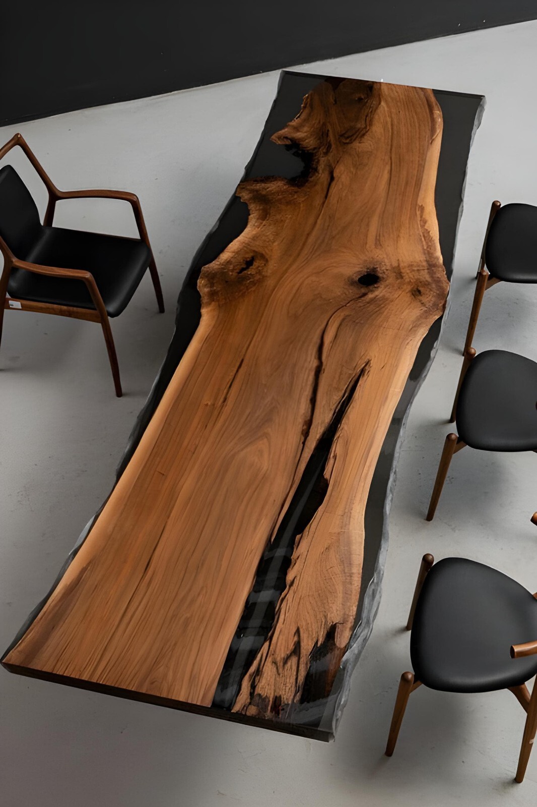 80"x36" Black Walnut Live Edge Epoxy River Conference Table - Dining /Sofa Table gallery