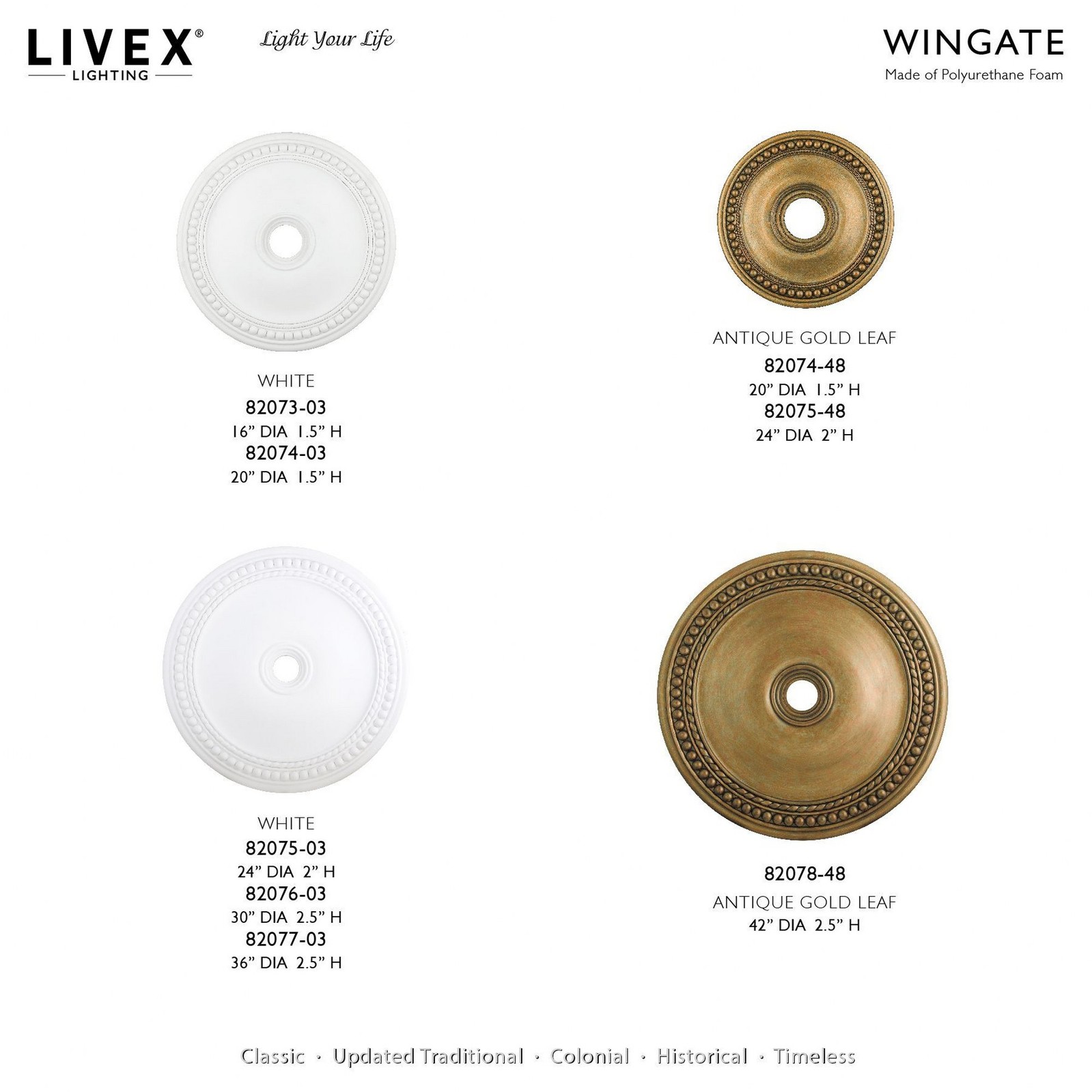 Used Livex Lighting 82075-03 Wingate - Ceiling Medallion - 24 Inches wide by 2 gallery
