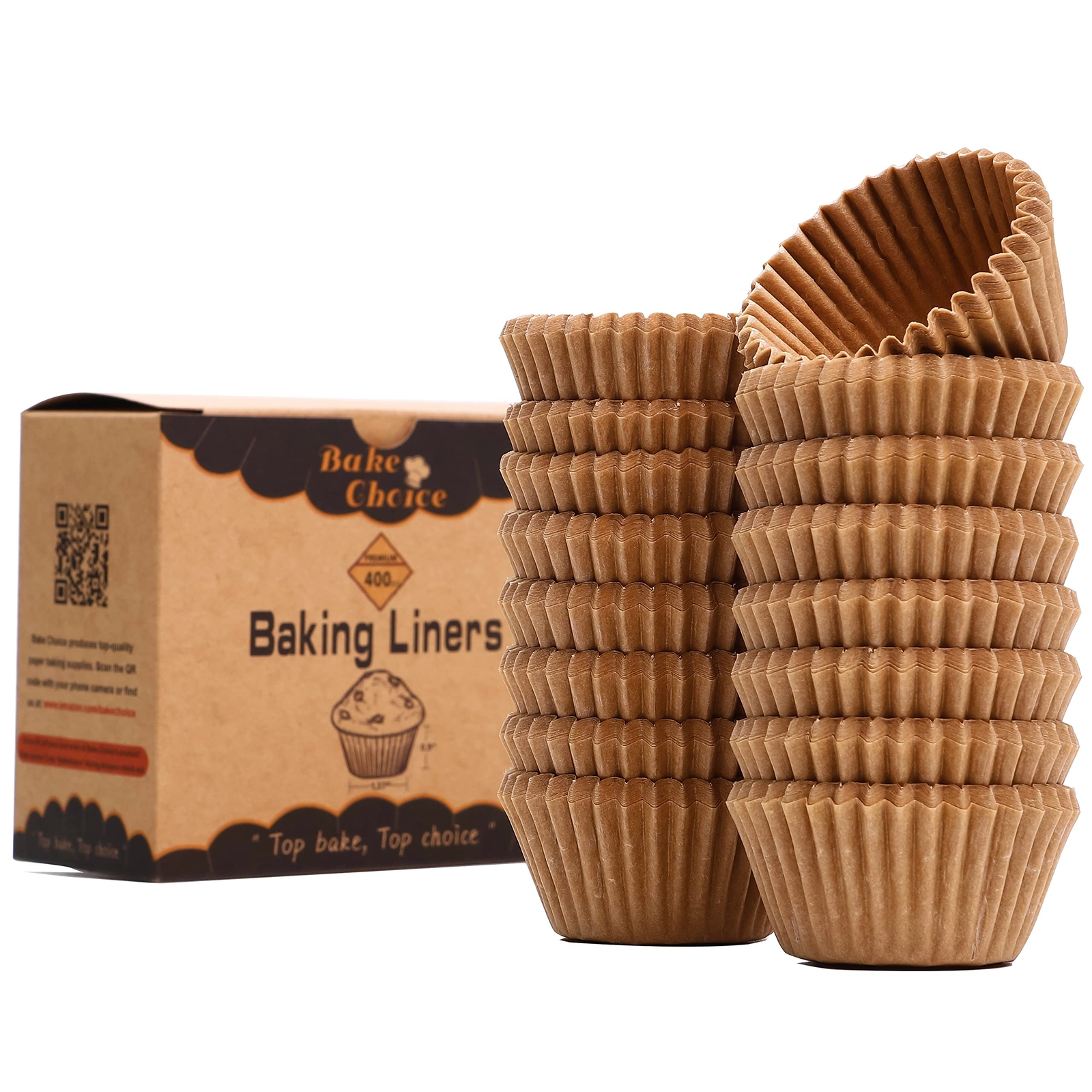 Non-Stick 400pcs Mini Cupcake Liners for Baking, Natural parchment mini muffin l gallery