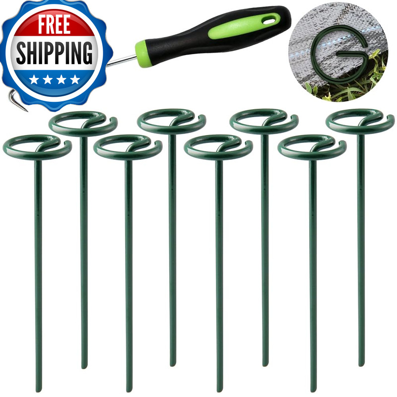 Bakulyor 200Pcs Circle Top Landscape Staples 6 Inch Green Artificial Turf gallery