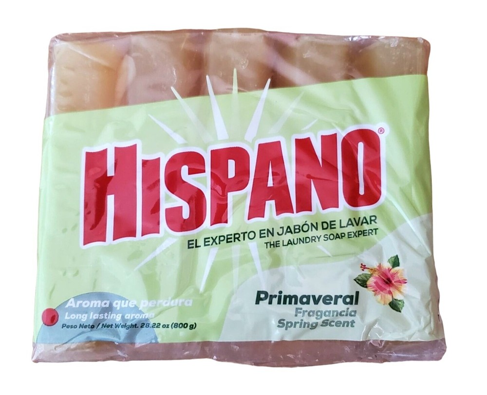 Hispano Laundry Soap Primaveral Soap Fresh Spring Scent 160 Gram bars 5 bars/PK