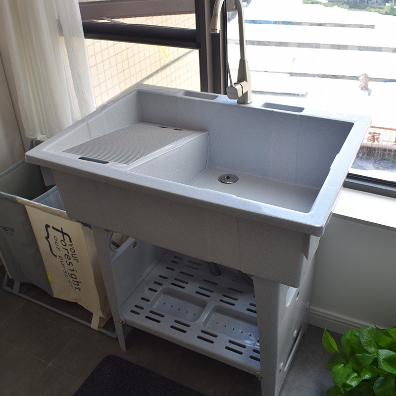 Utility Laundry Sink Sink with Washboard and Faucet Freestanding Laundry Sink gallery