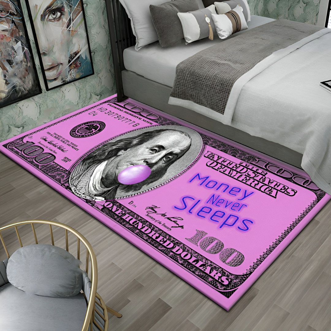 100 Dollar Bill Money Rug Low Profile Floor Mat Non-Slip Thin Runner Area Carpet gallery