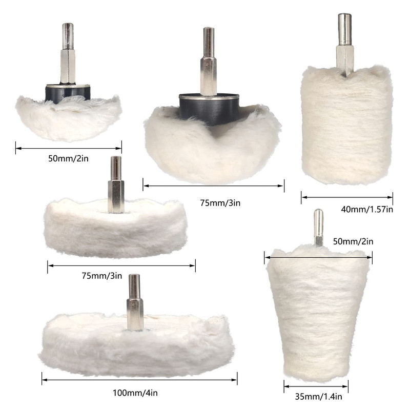 6 Pcs Buffing Wheel for Drill,Buffing Pad Polishing Wheel Kits,Wheel Shaped Poli gallery