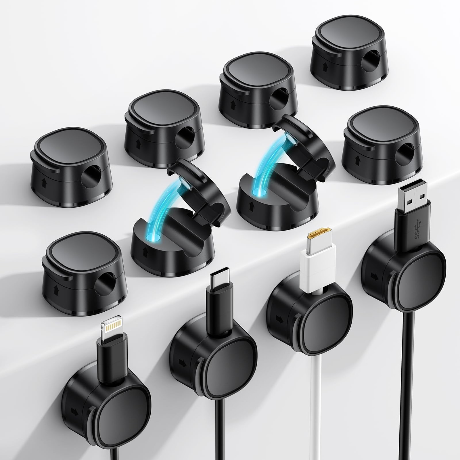 12 Pack Magnetic Cable Management Clips - Cord Organizer for Desk, Phone Char... gallery
