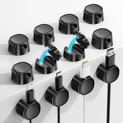 12 Pack Magnetic Cable Management Clips – Cord Organizer for Desk, Phone Char…