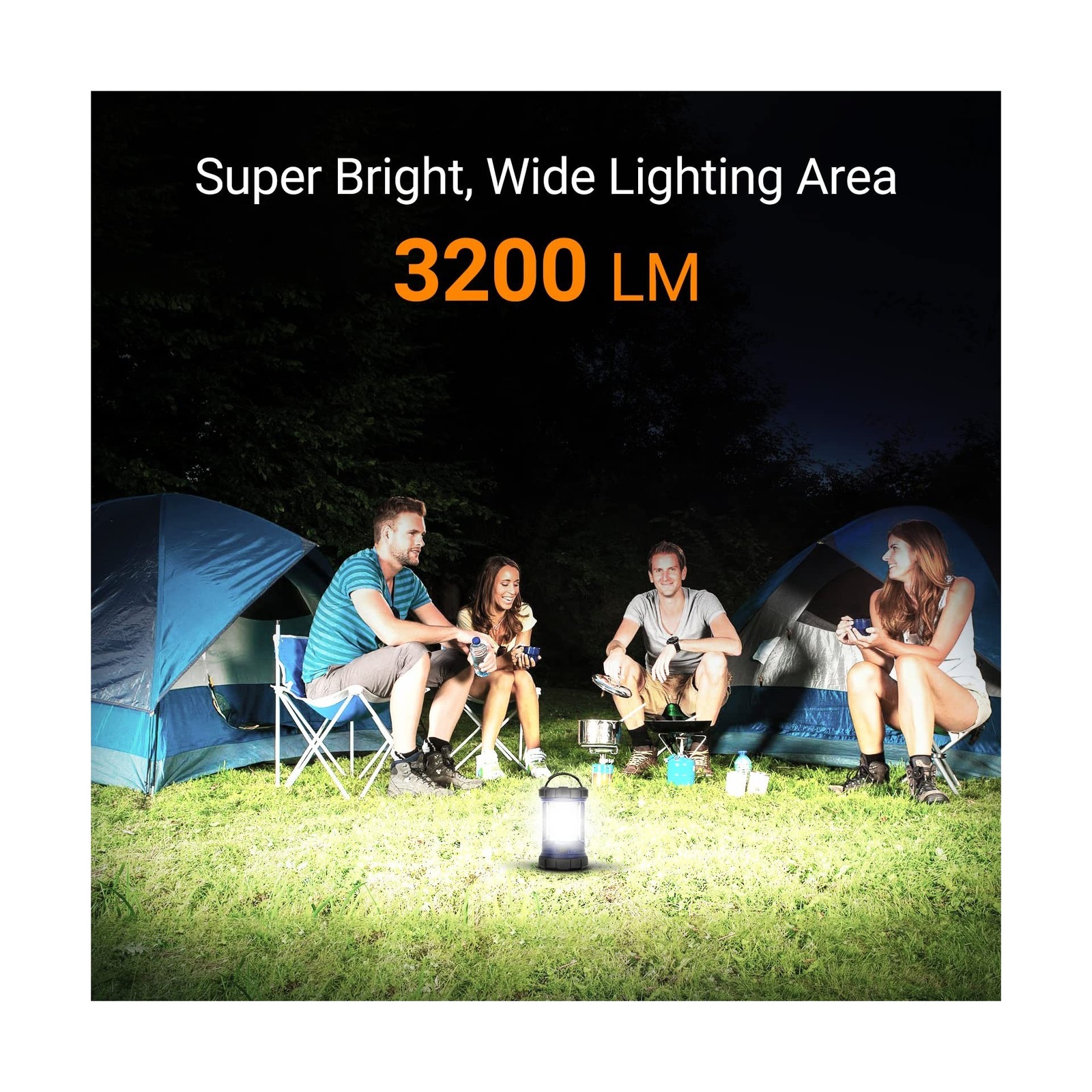 Camping Lantern, 3200LM LED Lanterns for Power Outages, 4600mAh Phone Charger... gallery