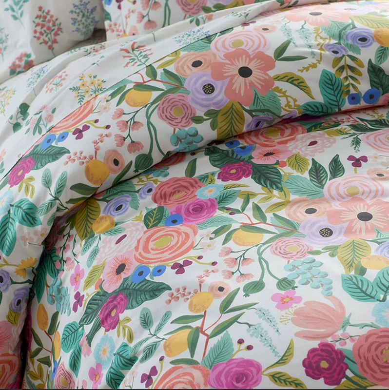 Garden Party Classic Cool Cotton Percale Duvet Cover - Multi, Not Import Fees gallery
