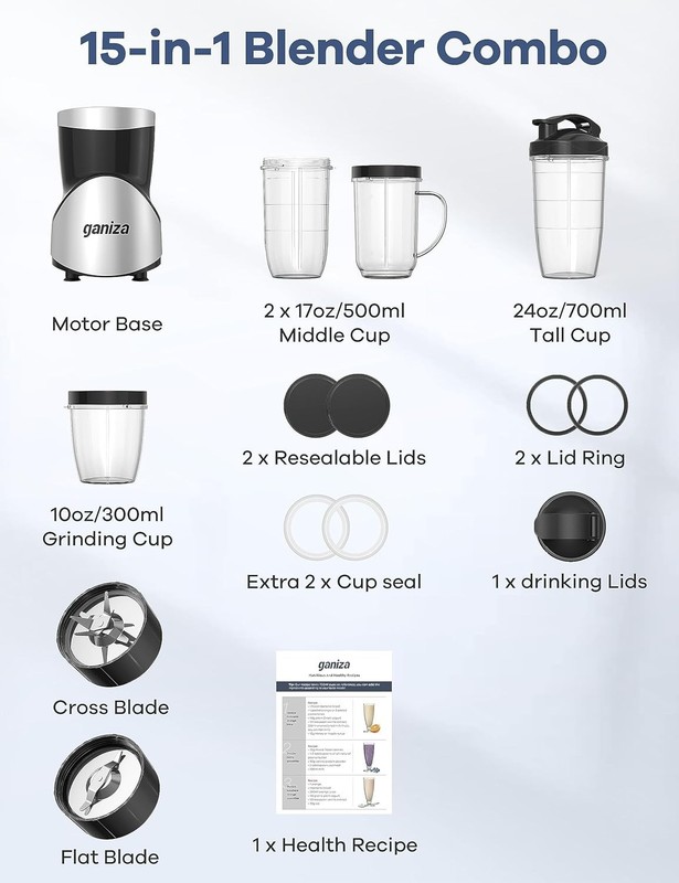 Versatile 15-in-1 Blender & Grinder Combo - BPA-Free, Easy Clean Design gallery