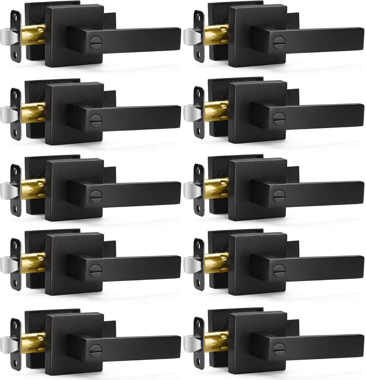 10 Pack Matte Black Door Handles Privacy Door Levers, Keyless Interior Door Knob gallery