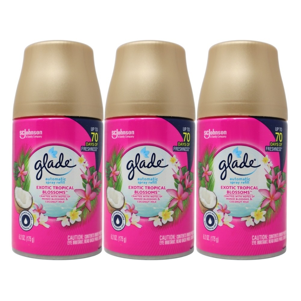 3x Glade Automatic Spray Air Freshener Refills, Exotic Tropical Blossoms, 6.2oz gallery