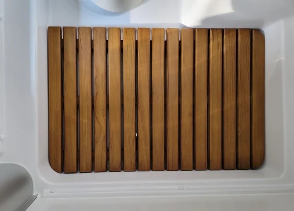 Teak Shower Mat 24"x16" Non-Slip Lacquer Finish Bathroom Spa Floor gallery