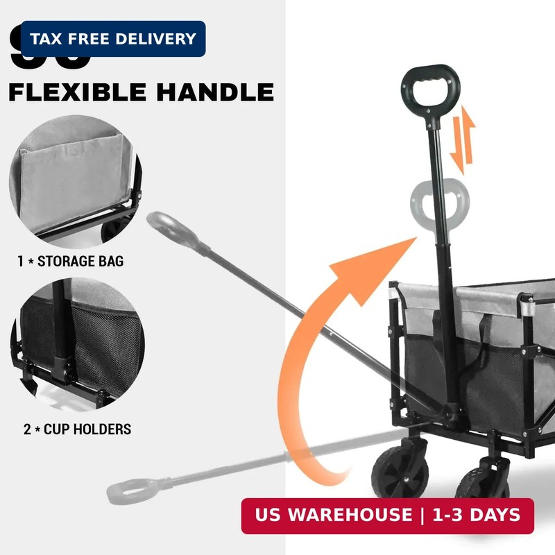 Collapsible Wagon 352LBS Capacity, Foldable Large Wagons Carts, Heavy Duty Outdo gallery