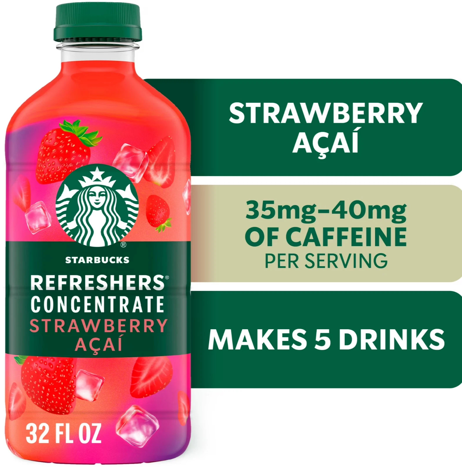 Starbucks Refreshers Concentrate Strawberry Acai, Refreshing Drink, Cold 32fl oz gallery