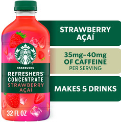 Starbucks Refreshers Concentrate Strawberry Acai, Refreshing Drink, Cold 32fl oz