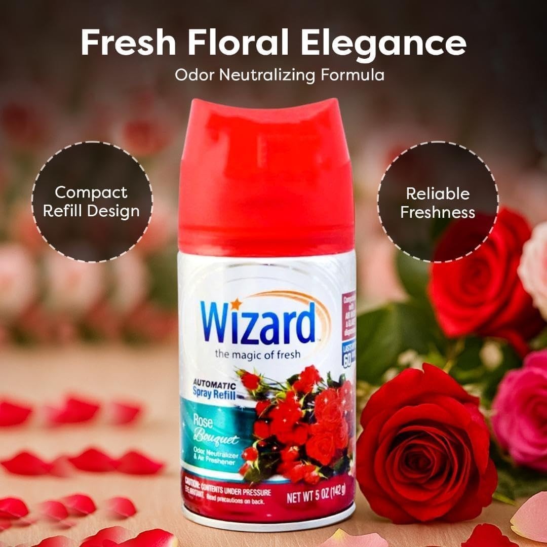 3 WIZARD AUTOMATIC SPRAY REFILLS – 5 oz ROSE BOUQUET gallery