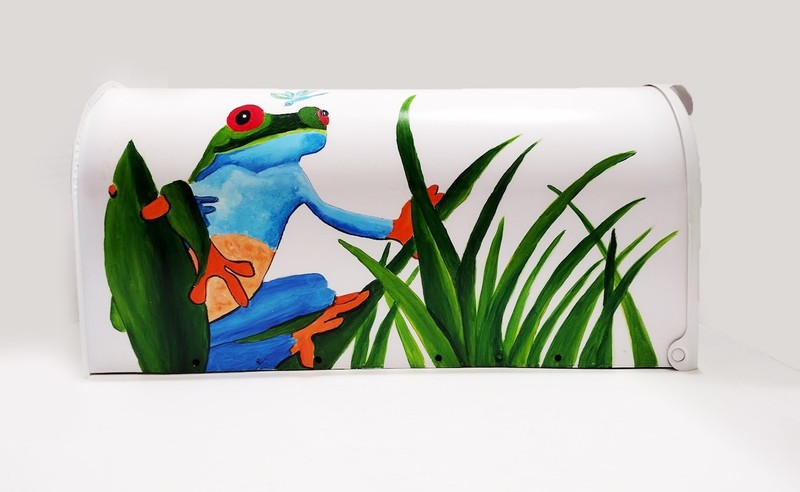 Custom Hand Painted Rain Tree Frog Mailbox gallery