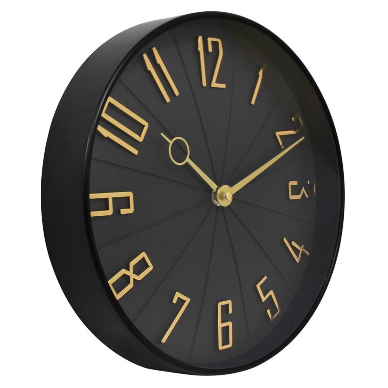 12" Modern Dial with Raised Number Wall Clock Gold gallery