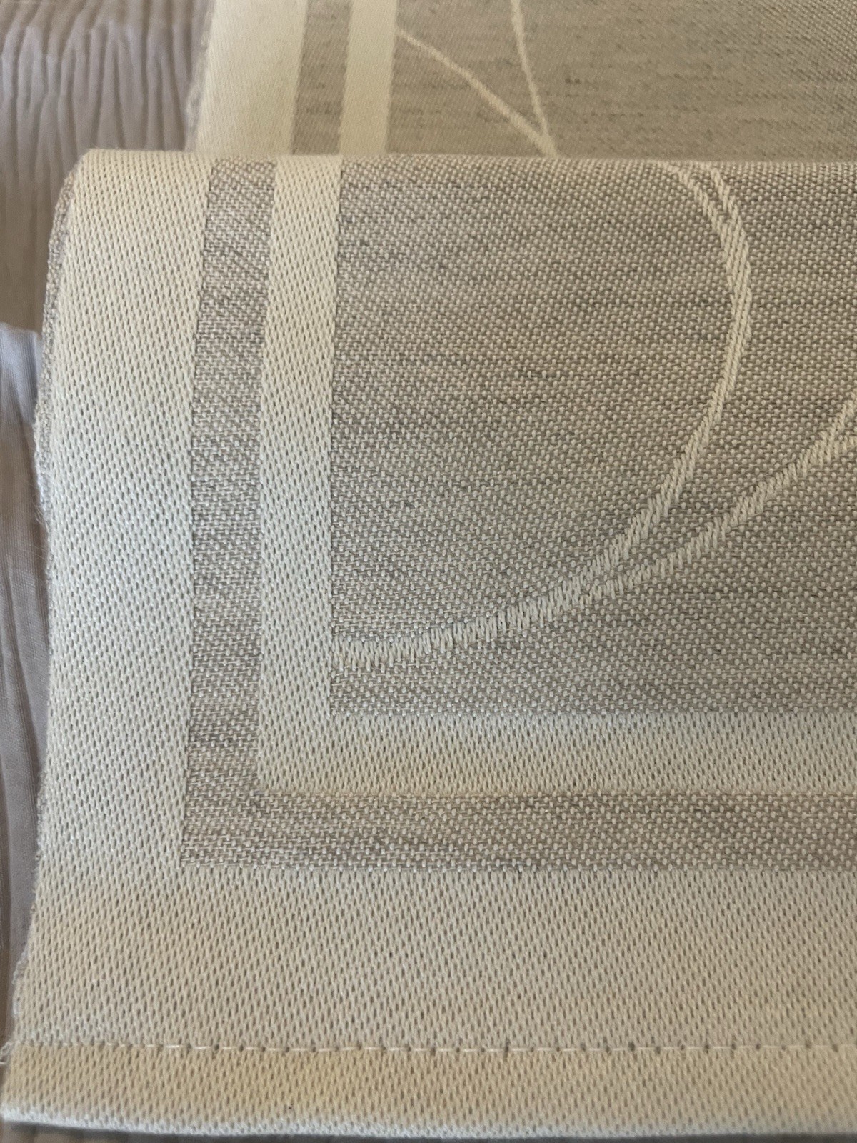 Ekelund Swedish Table Runner Linen & Cotton Beige Ivory Floral 14”x 56” NEW gallery